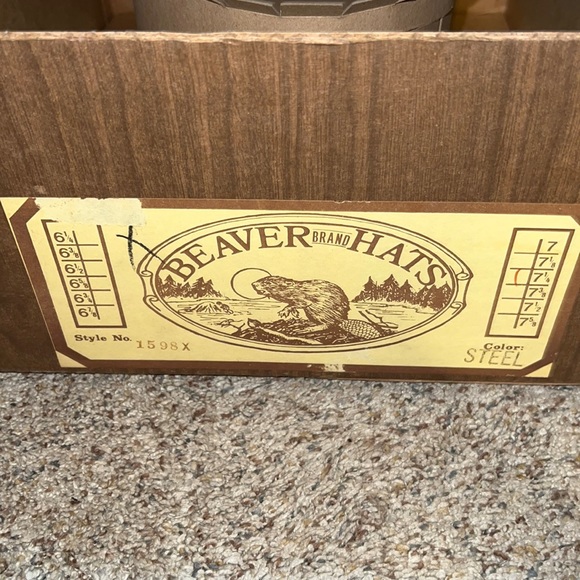 Sale 🔥 Vintage Beaver derby hat size 7 1/4. 100% real fur in original box - Picture 7 of 8